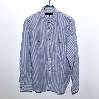 COMME des GARÇONS HOMME DEUX Metal Button Shirt "Blue"