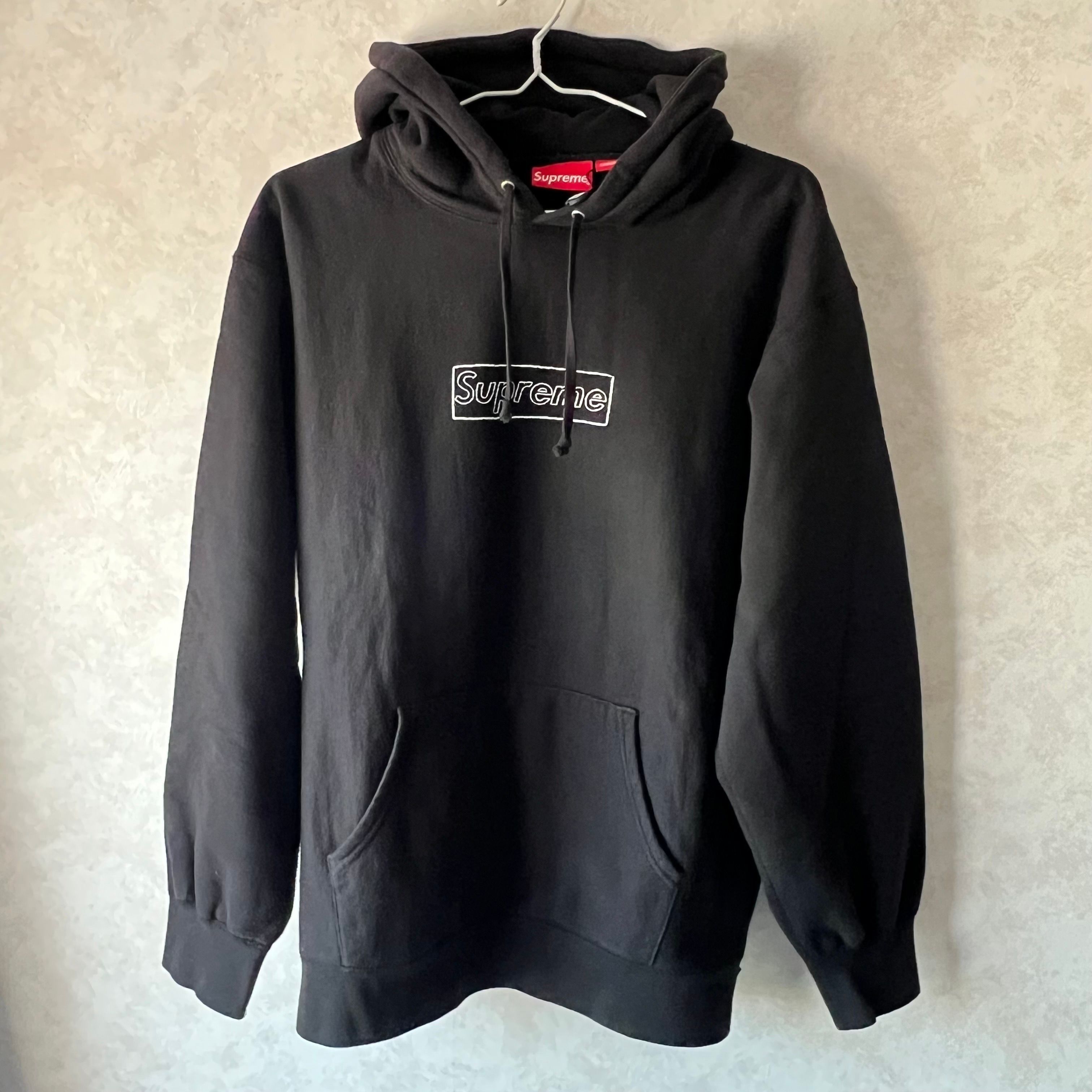Supreme KAWS Chalk Logo Hooded Sweatshirt "Black"(2021)