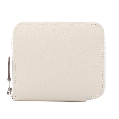 エルメス HERMES アザップコンパクト シルクイン クレ ラウンド財布 財布 ヴォーエプソン ヴォーエプソン K刻印(2025年製造) レディース アイボリー系 【中古】