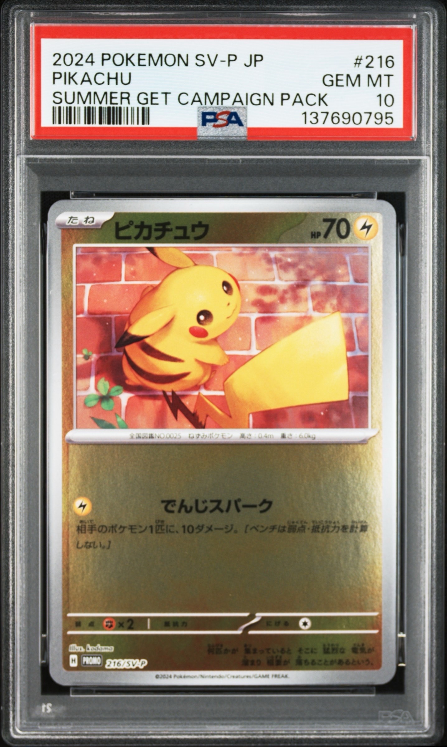 PSA10】ピカチュウ プロモカード 197/SV-P PSA10】 ピカチュウ (プロモ PSA10】ピカチュウ プロモカード 197/SV-P PSA10】 ピカチュウ (プロモ