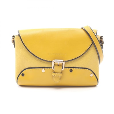 バーバリー BURBERRY ロゴ ショルダーバッグ バッグ レザー レディース イエロー系 【中古】