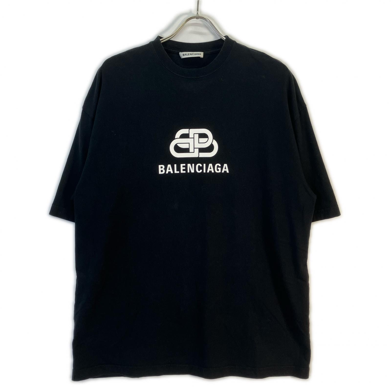 バレンシアガ 18年製 ブラック オーバーサイズBBロゴ Tシャツ S