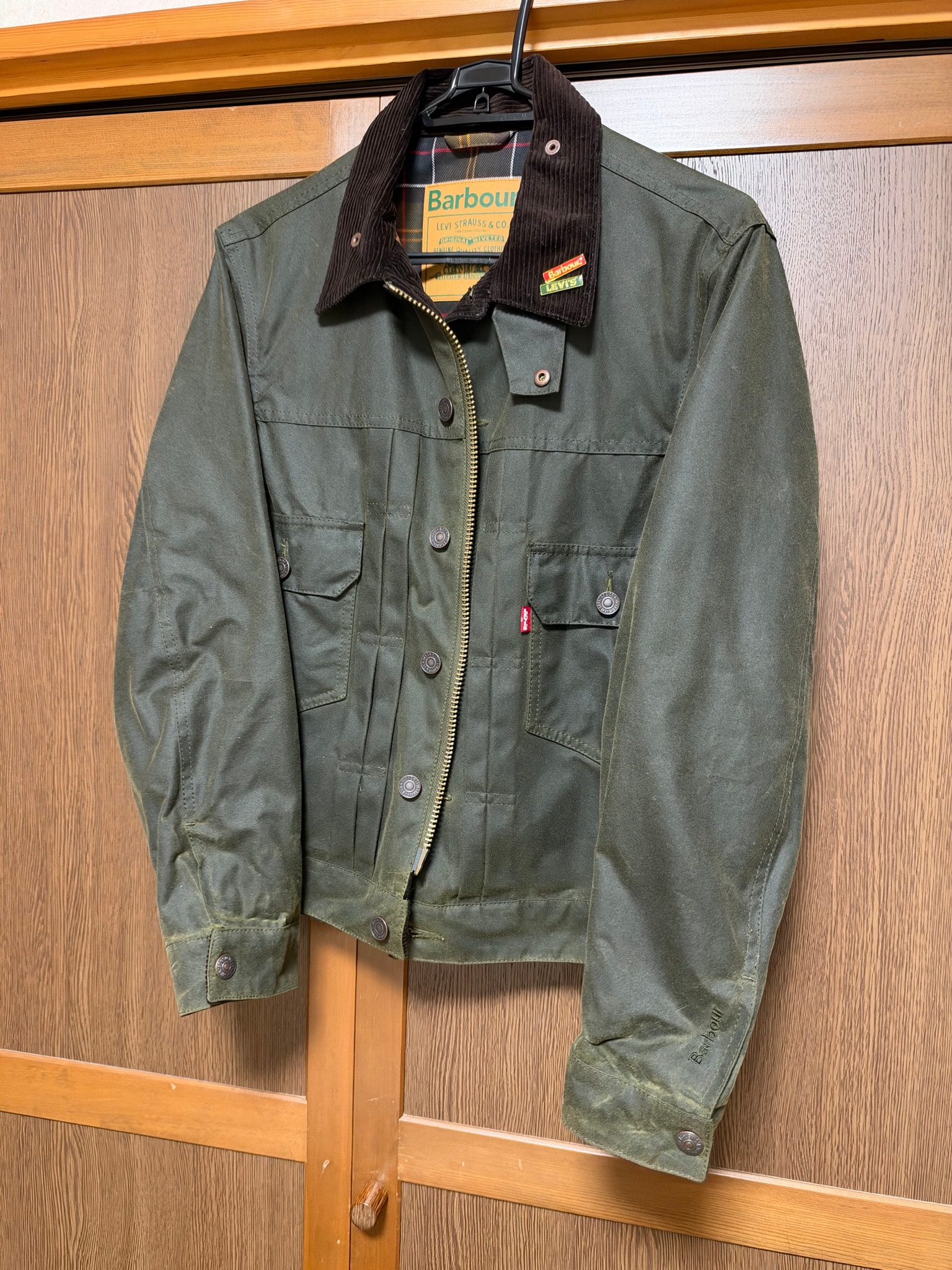Levi's x Barbour Type II Waxed Trucker "Khaki"