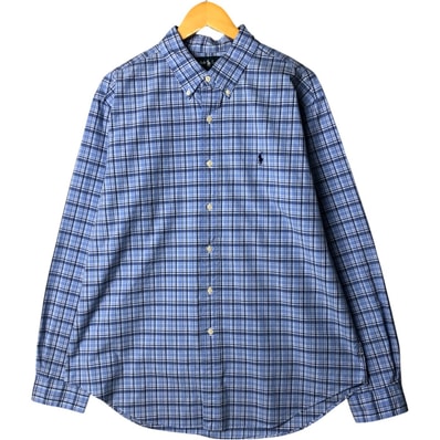 古着 ラルフローレン Ralph Lauren CLASSIC FIT 長袖 ボタンダウンチェックシャツ メンズXL相当/eaa574088