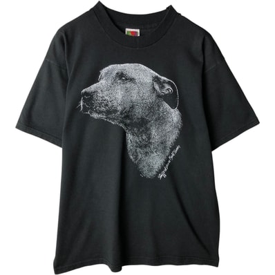古着 フルーツオブザルーム FRUIT OF THE LOOM BEST 犬柄 アニマルTシャツ メンズL相当/eaa639018