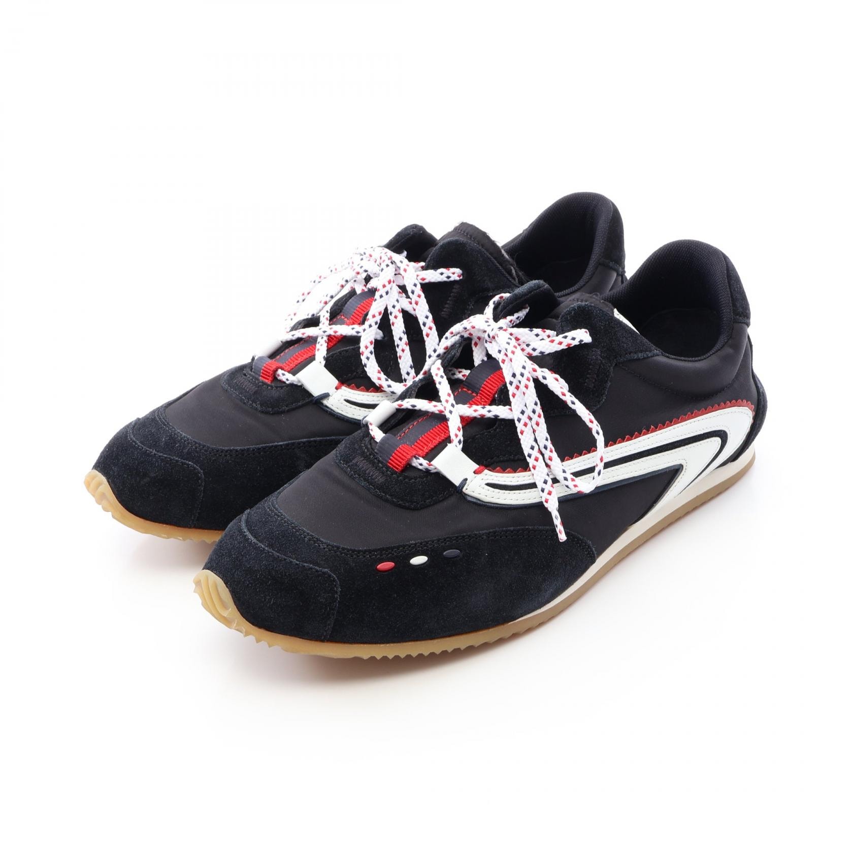 モンクレール MONCLER GENIUS 2 MONCLER 1952 スニーカー 靴 スウェード ナイロン メンズ ブラック系 / ホワイト系 / レッド系 【中古】