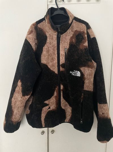 Supreme x The North Face Bleached Denim Print Fleece Jacket "Black"