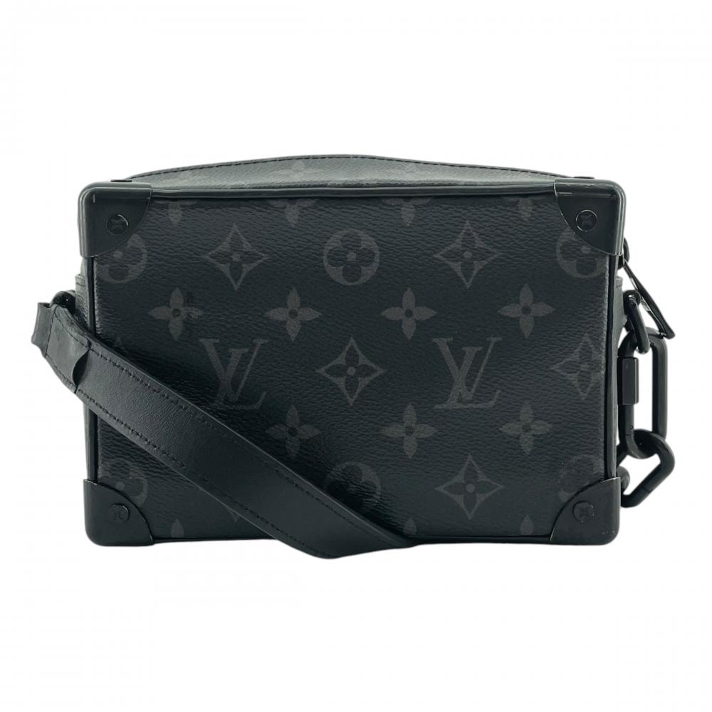 LOUIS VUITTON ルイヴィトン ショルダーバッグ ミニ・ソフトトランク 斜め掛け M44735 レザー  モノグラムエクリプスキャンバス   ブラック 黒 ブラック金具 メンズ【中古品】