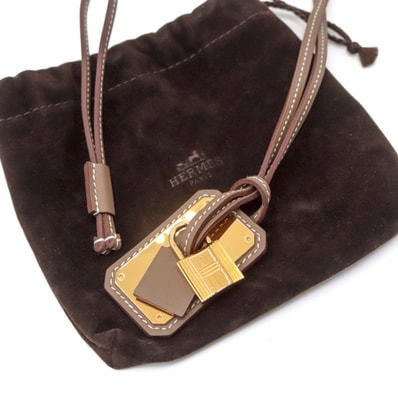 【極品】HERMES エルメス オーケリーGM ネックレス ゴールド ベージュ系