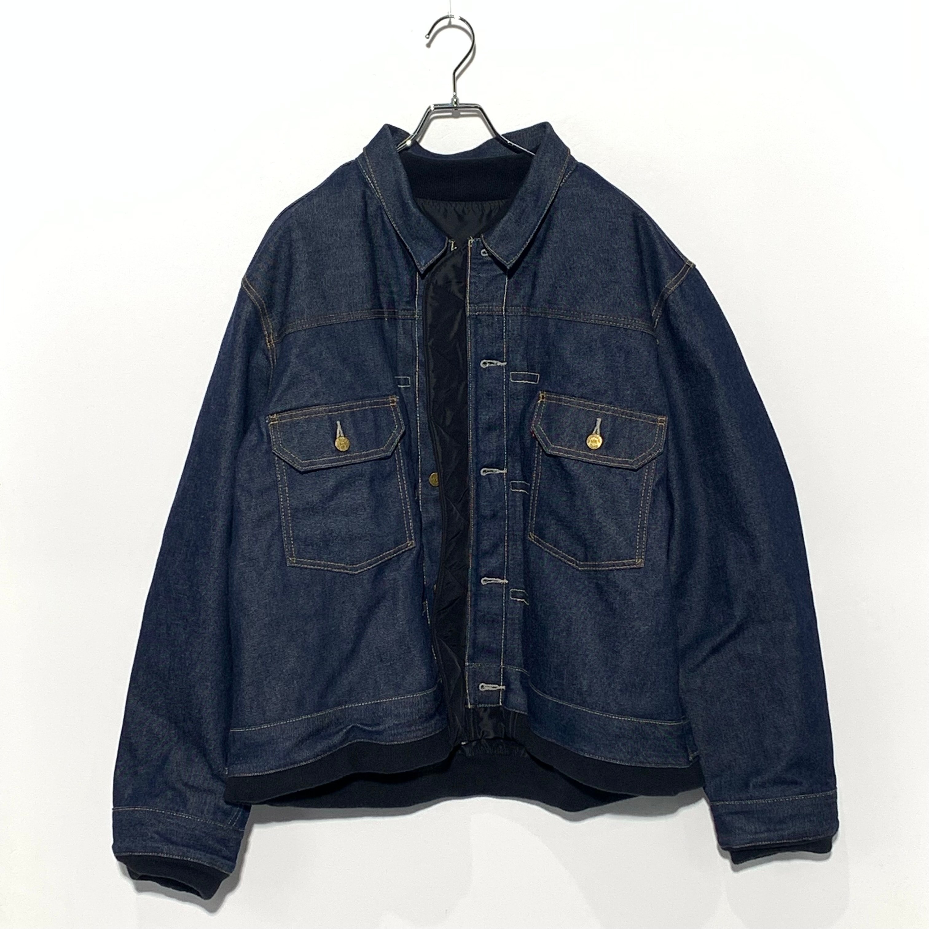 sacai x LEVI'S Men's Denim x Nylon Twill Reversible Blouson "Indigo/Black"