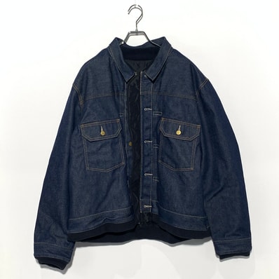 sacai x LEVI'S Men's Denim x Nylon Twill Reversible Blouson "Indigo/Black"