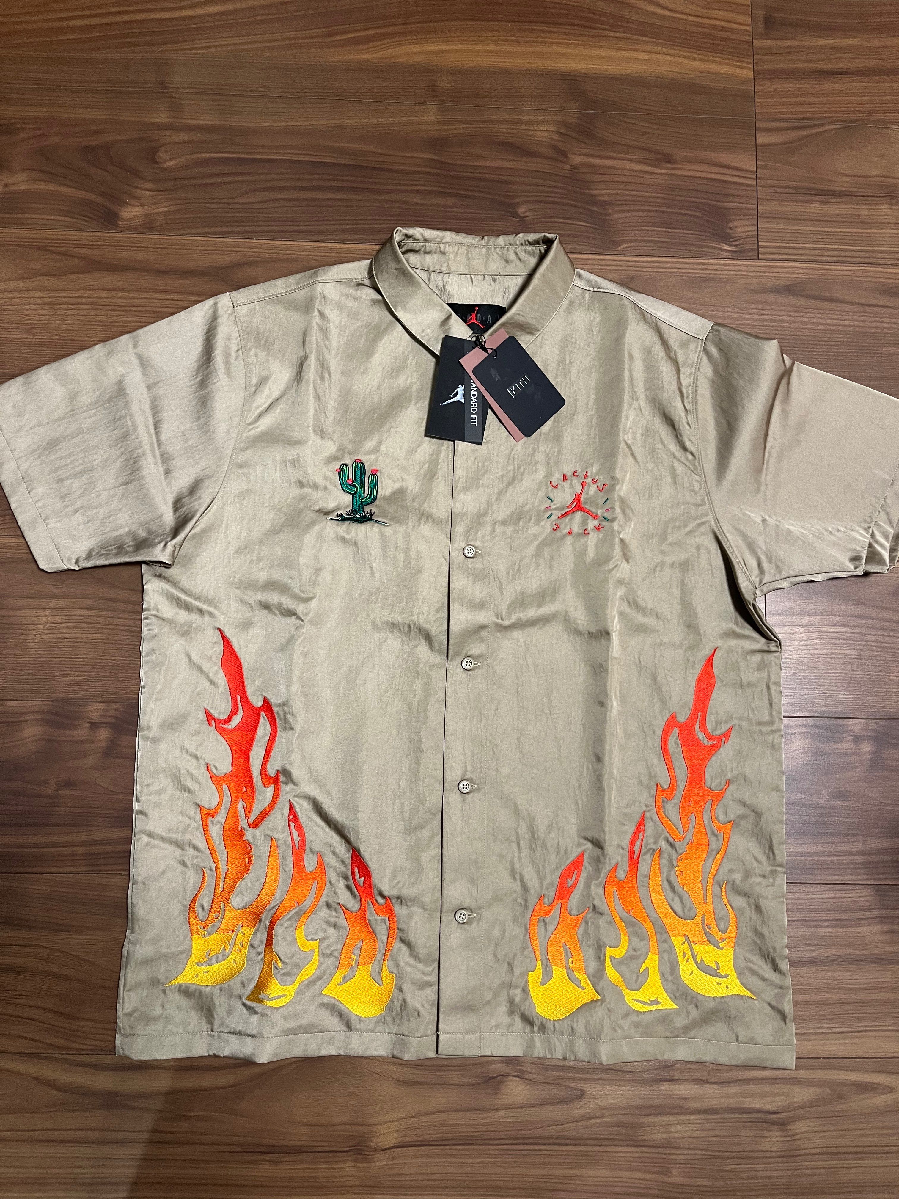 Air Jordan x Travis Cactus Jack Button Down Shirt "Khaki Desert"