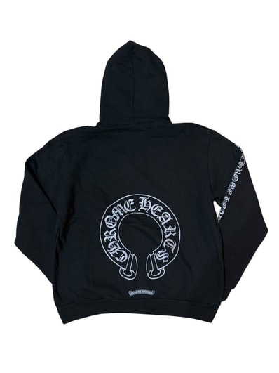 Chrome Hearts Horse Shoe Glitter Hoodie "Black/Silver"