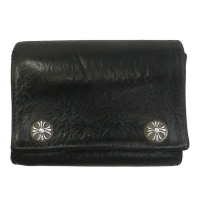 Chrome Hearts 3 Fold Leather Wallet "Black"