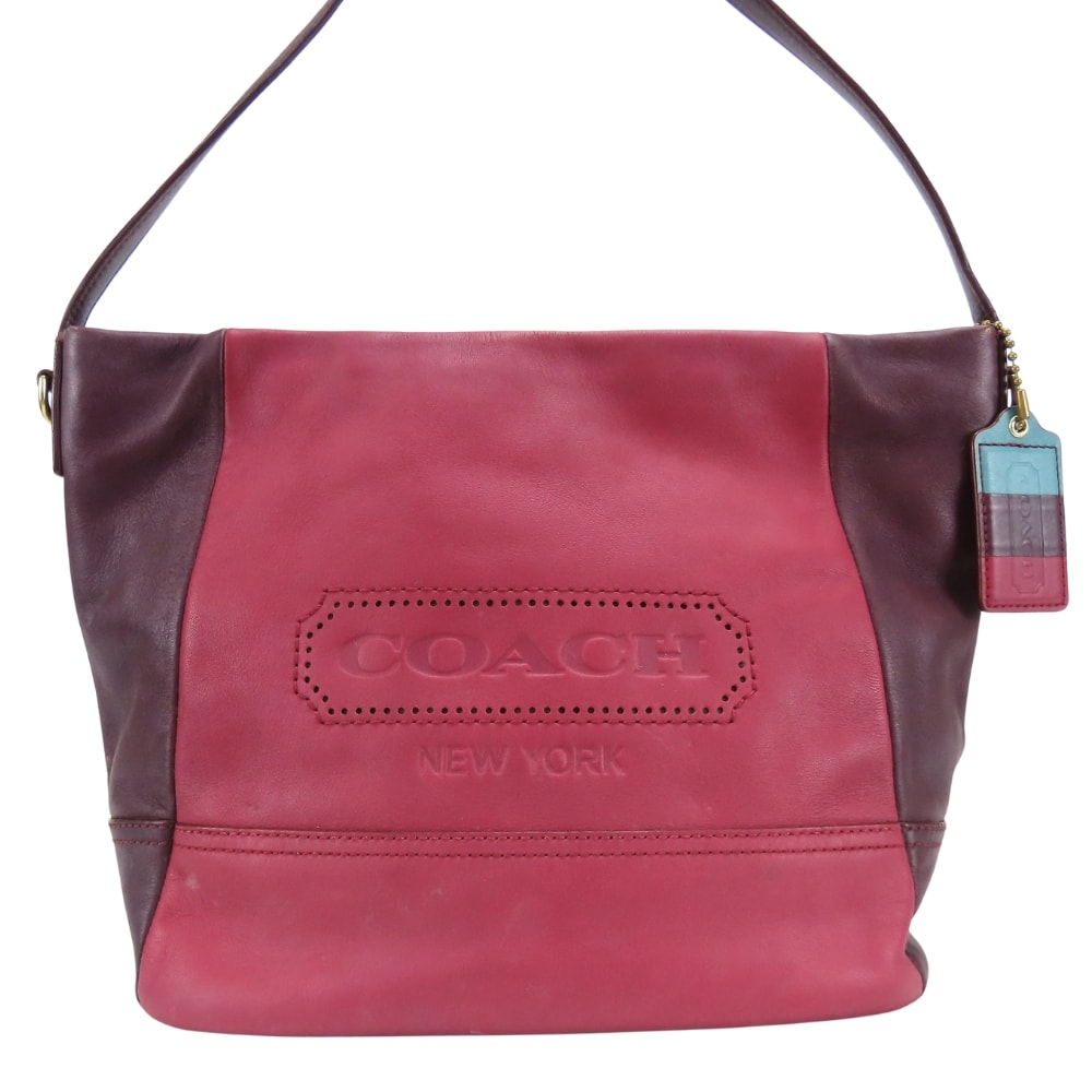 【中古】 コーチ ショルダーバッグ 23711 レザー マゼンタ パープル系 肩掛け ワンショルダー 普段使い カジュアル レディース 女性 COACH