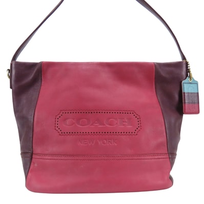 【中古】 コーチ ショルダーバッグ 23711 レザー マゼンタ パープル系 肩掛け ワンショルダー 普段使い カジュアル レディース 女性 COACH