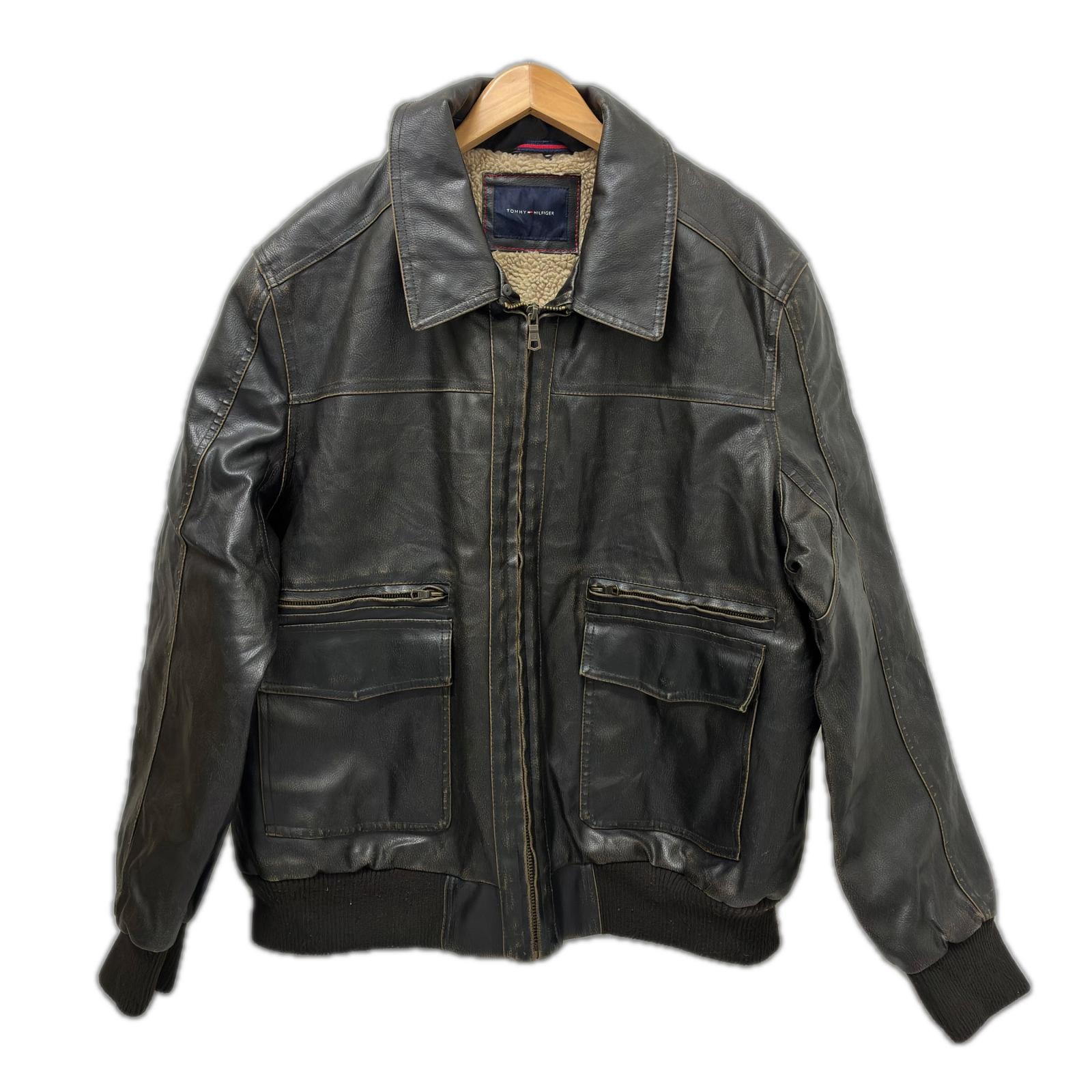 TOMMY HILFIGER トミーヒルフィガー ジャケット レザージャケット SIZE XXL ブラック