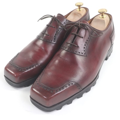 美品 ベルルッティ ドレスシューズ ボルドー メンズ 8.5