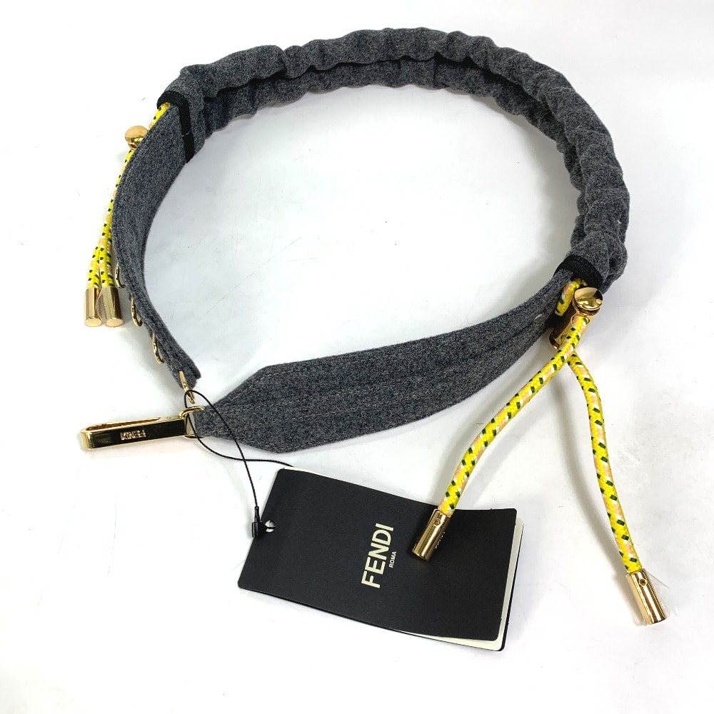 フェンディ FENDI ストラップユー 8C0627 ニット ショルダーストラップ フェルト グレー 未使用