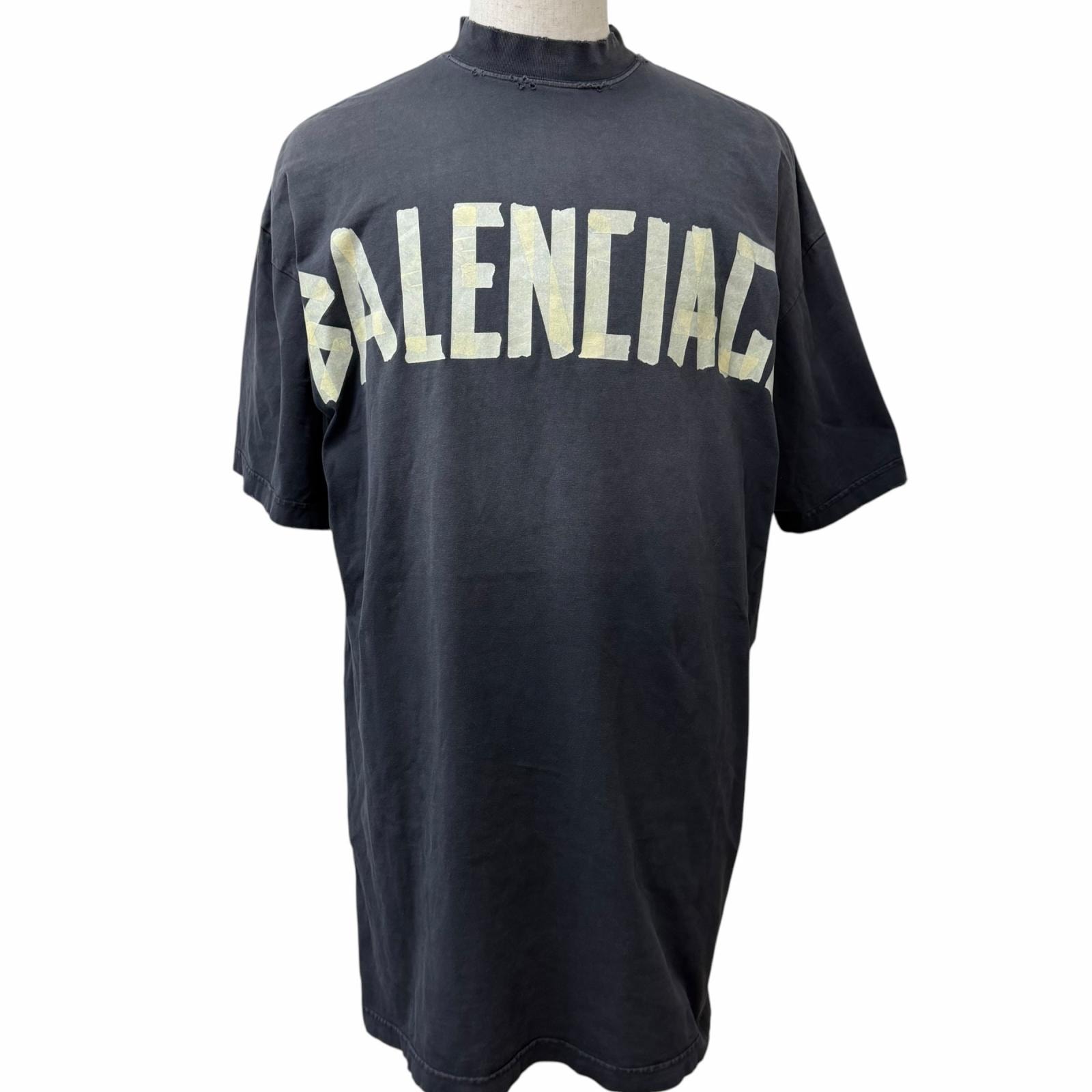 極美品 バレンシアガ 半袖Tシャツ ブラック メンズ 1 739037