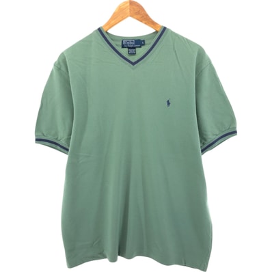 古着 ラルフローレン Ralph Lauren POLO by Ralph Lauren Vネック 半袖 ワンポイントロゴTシャツ メンズL相当/eaa564498