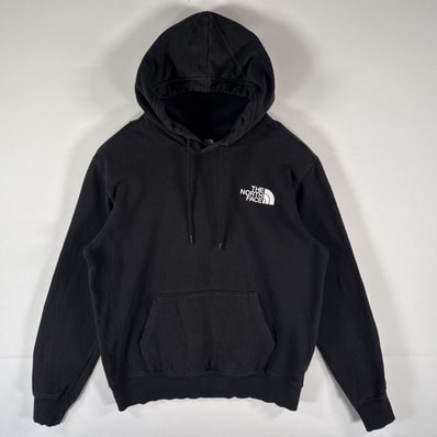 古着 ザ・ノースフェイス THE NORTH FACE パーカー スウェット バックプリントロゴ ワンポイント プルオーバー M ブラック メンズ