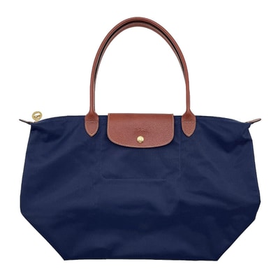 Longchamp ロンシャン ル プリアージュ ショッピング トートバッグ
Lサイズ 肩掛け ナイロン レザー ネイビー レディース
【中古】