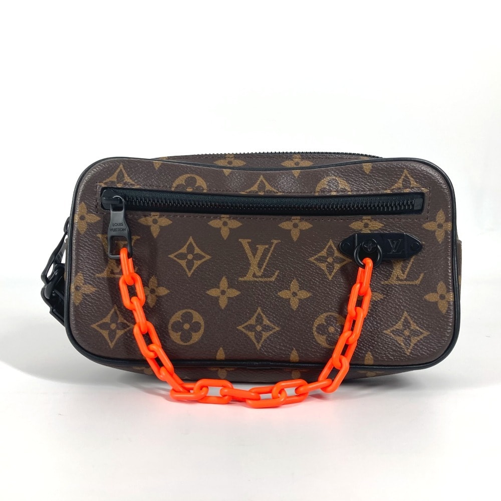 ルイヴィトン LOUIS VUITTON ポシェット・ヴォルガ M44458 モノグラムソーラー クラッチバッグ カバン ポーチ チェーン ストラップ付 セカンドバッグ モノグラムキャンバス ブラウン 美品
