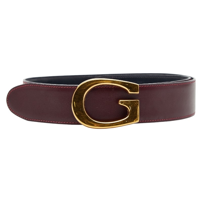 GUCCI グッチ Gバックル ベルト 036 1450 1103 ワインレッド C (やや傷や汚れあり)】グッチ Gバックル ベルト サイズ:70/28 036 519