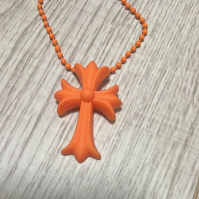Chrome Hearts Rubber Small CH Cross Silicon Necklace "Yellow"
