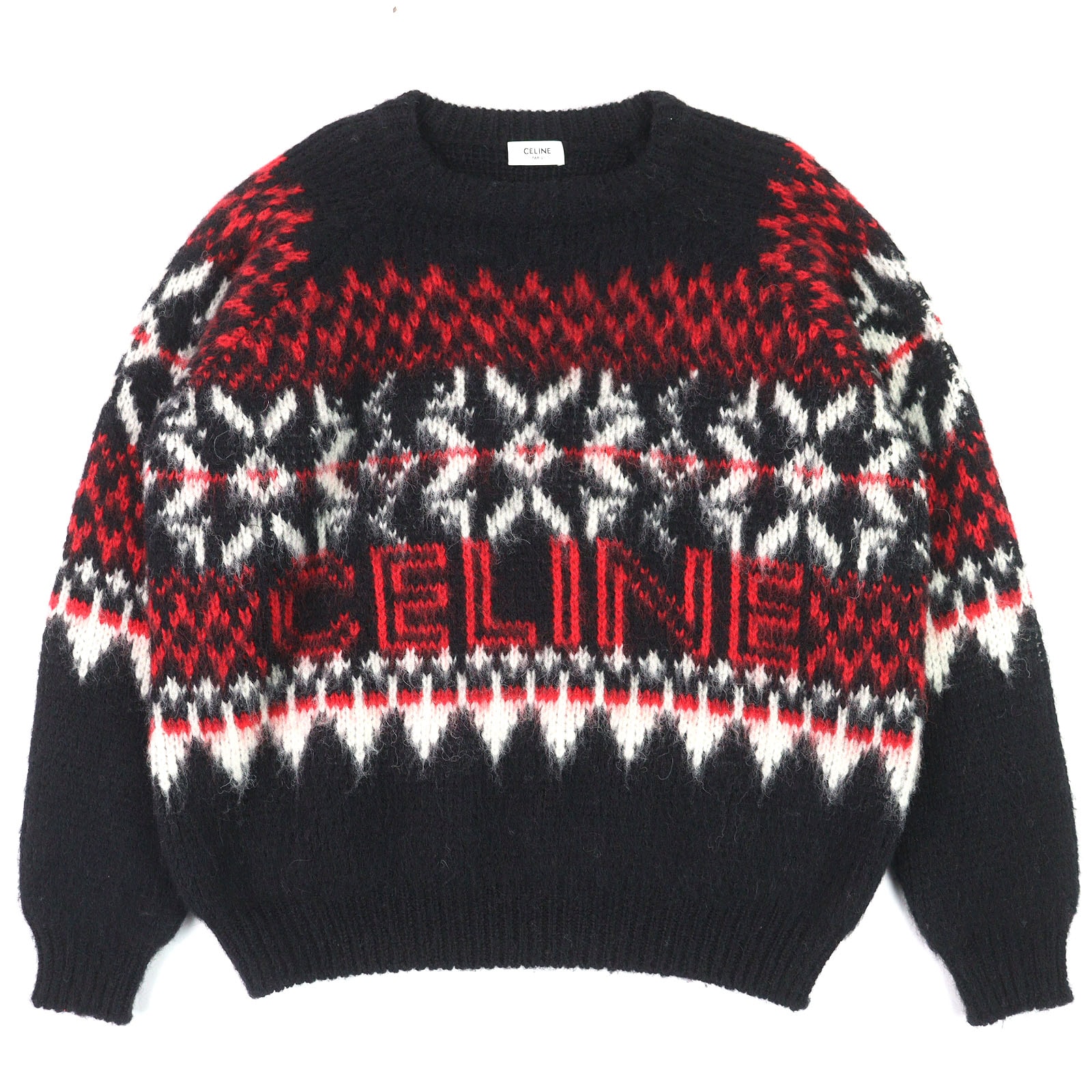 CELINE Wool Sweater "Black/Red"