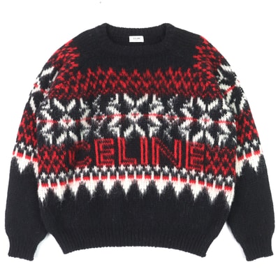 CELINE Wool Sweater "Black/Red"