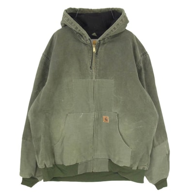 Carhartt カーハート ダック地 アクティブ ジャケット モスグリーン系 XXL【中古】