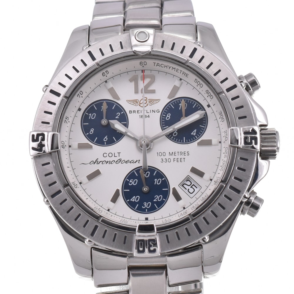 値下 ブライトリング BREITLING A53050 コルト クロノオーシャン デイト クォーツ メンズ 良品 C#145586
