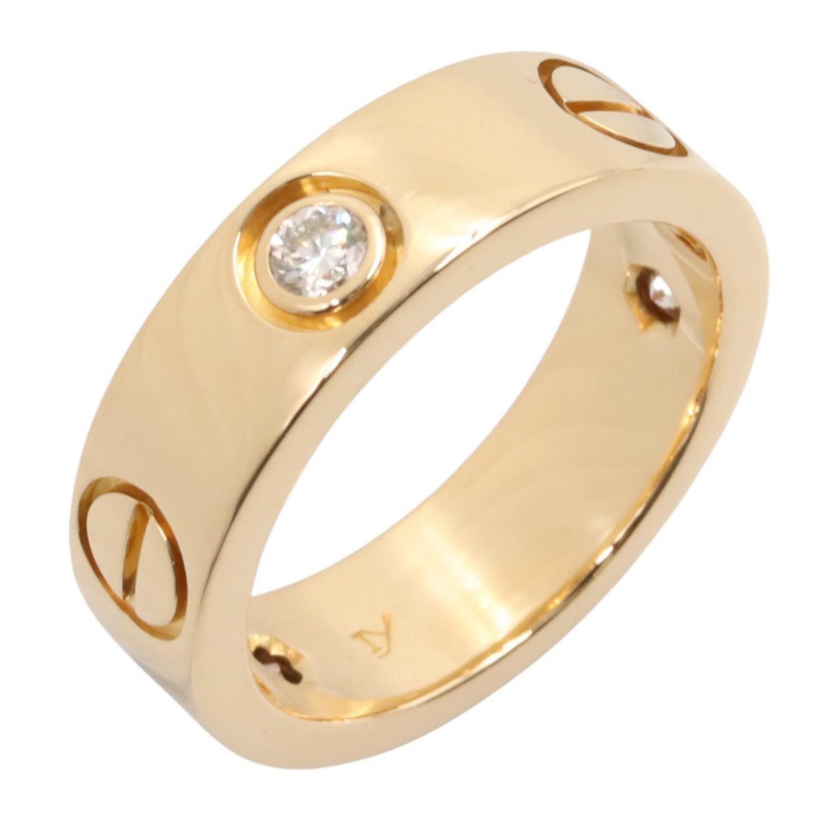 カルティエ CARTIER ラブリング 3PD リング・指輪 ジュエリー K18(イエローゴールド) ダイヤモンド レディース ゴールド系 / クリア系 B4032400 【中古】