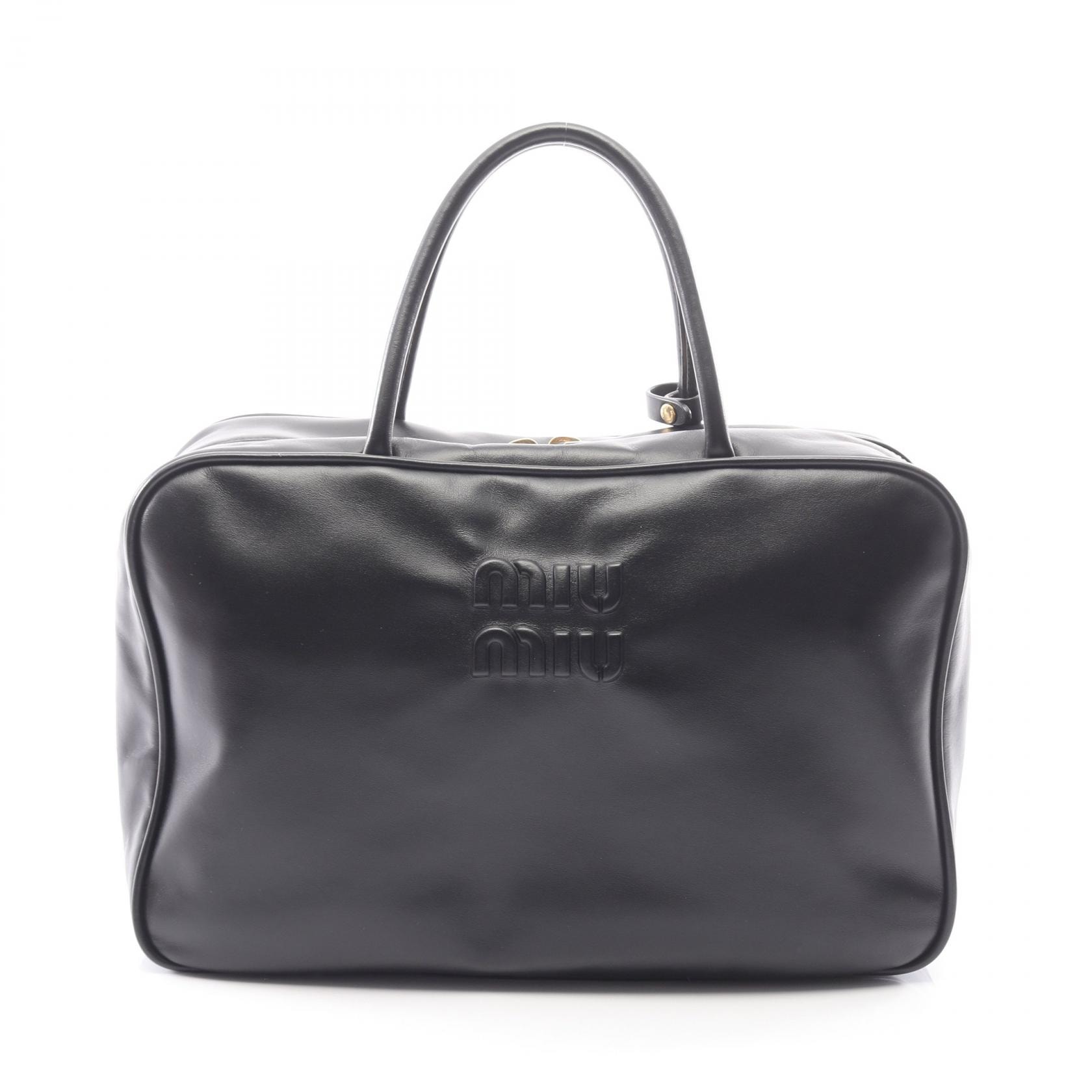 미우미우 미우보 핸드백 백 가죽 여성 블랙 5BB117 [중고]