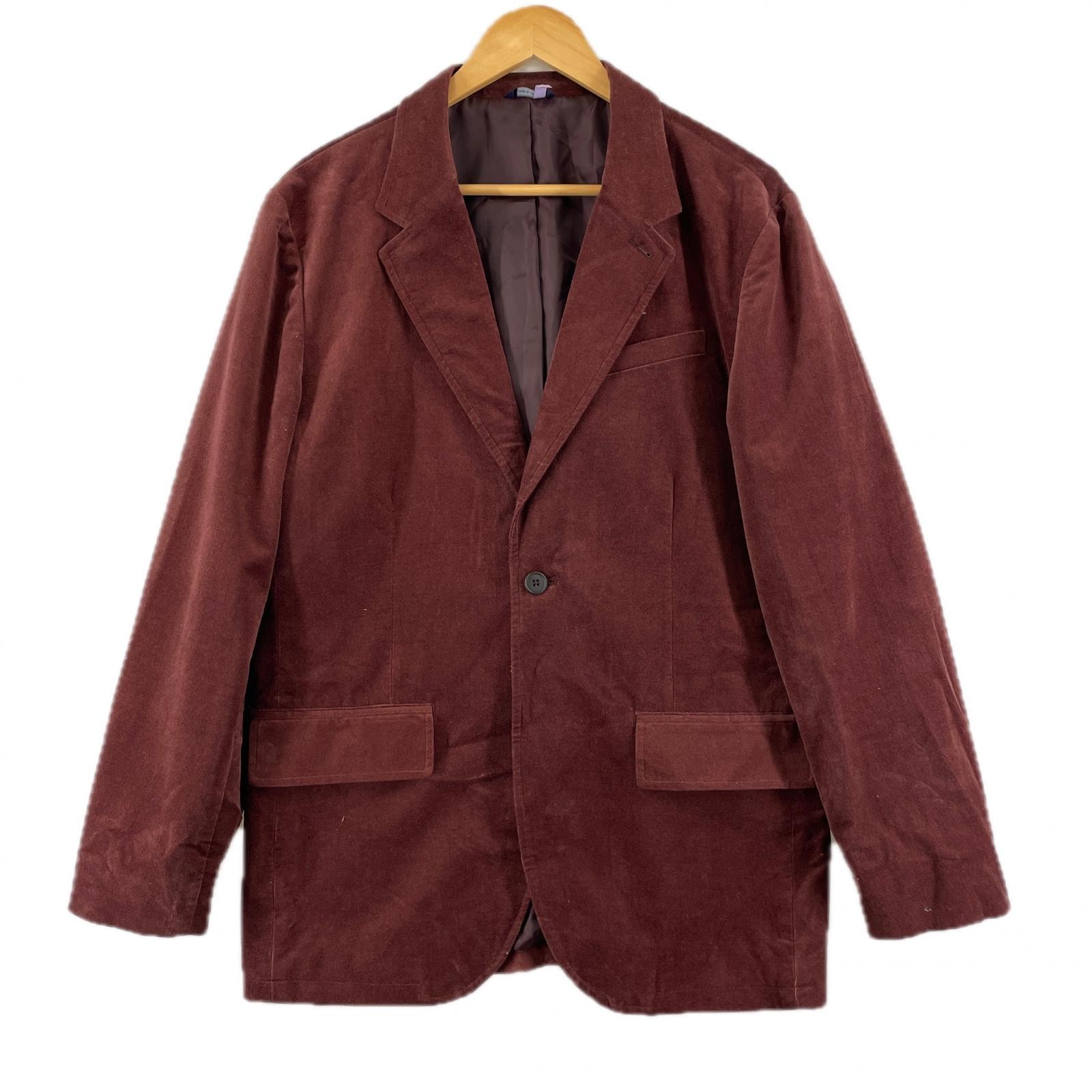 美品 GAP ギャップ 無地 秋冬 AW テーラードジャケット ポリエステル ワインレッド メンズ L【古着】【中古】