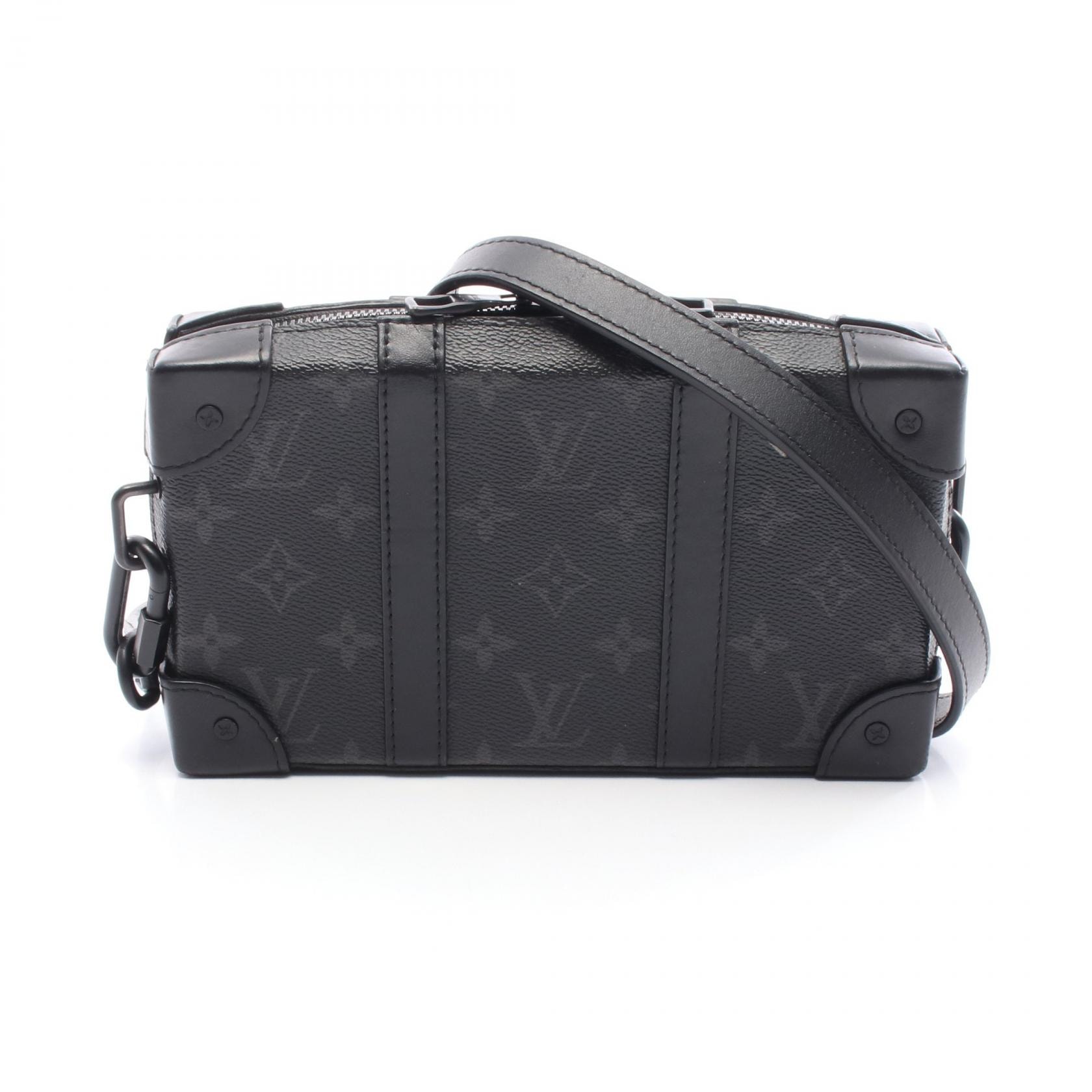 ルイ・ヴィトン LOUIS VUITTON ソフトトランク ウォレット ショルダーバッグ バッグ PVCコーティングキャンバス レザー モノグラム・エクリプス メンズ ブラック系 M69838 【中古】
