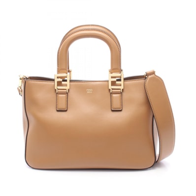 フェンディ FENDI FFトートバッグ スモール 2WAY ハンドバッグ バッグ レザー レディース ブラウン系 8BH367 A9Y0 【中古】