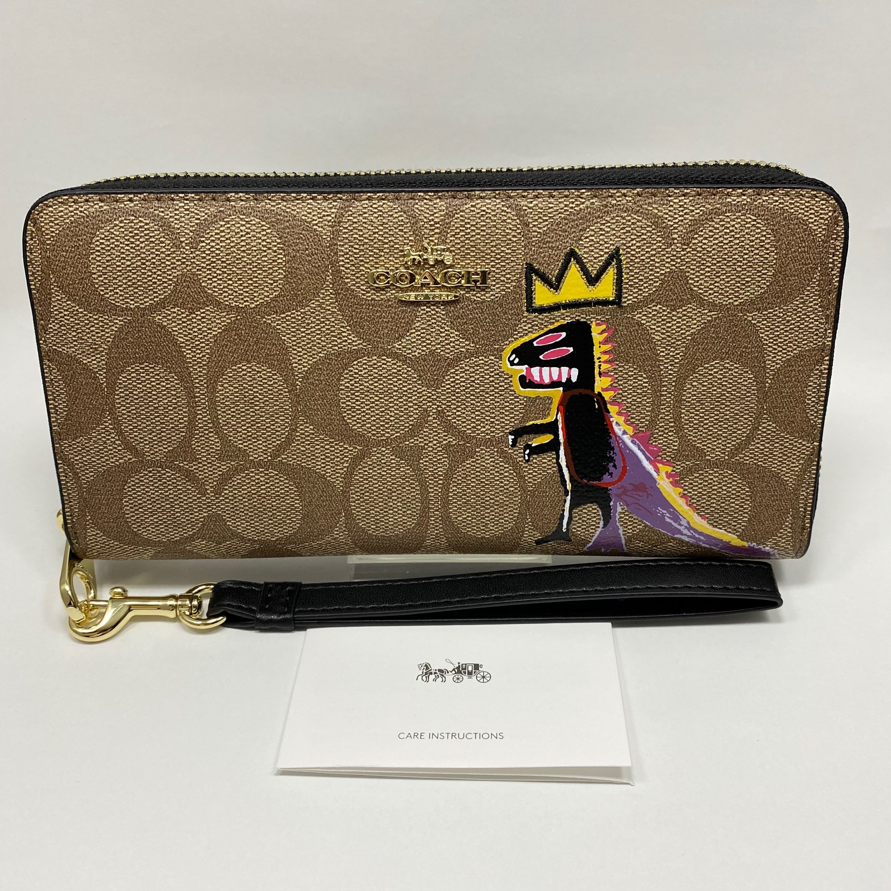 COACH × Basquiat Signature Zip Around Wallet "Khaki/Multi"