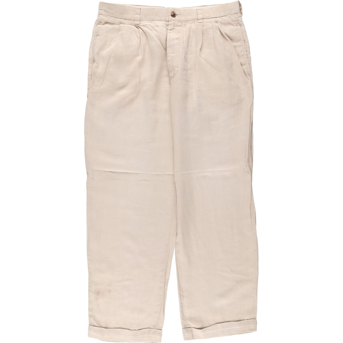 古着 ブルックスブラザーズ Brooks Brothers 346 ツータック リネンパンツ スラックス メンズw33相当/eaa537874