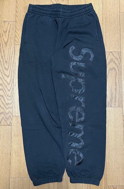 Supreme Satin Applique Sweatpant (23FW) "Black"