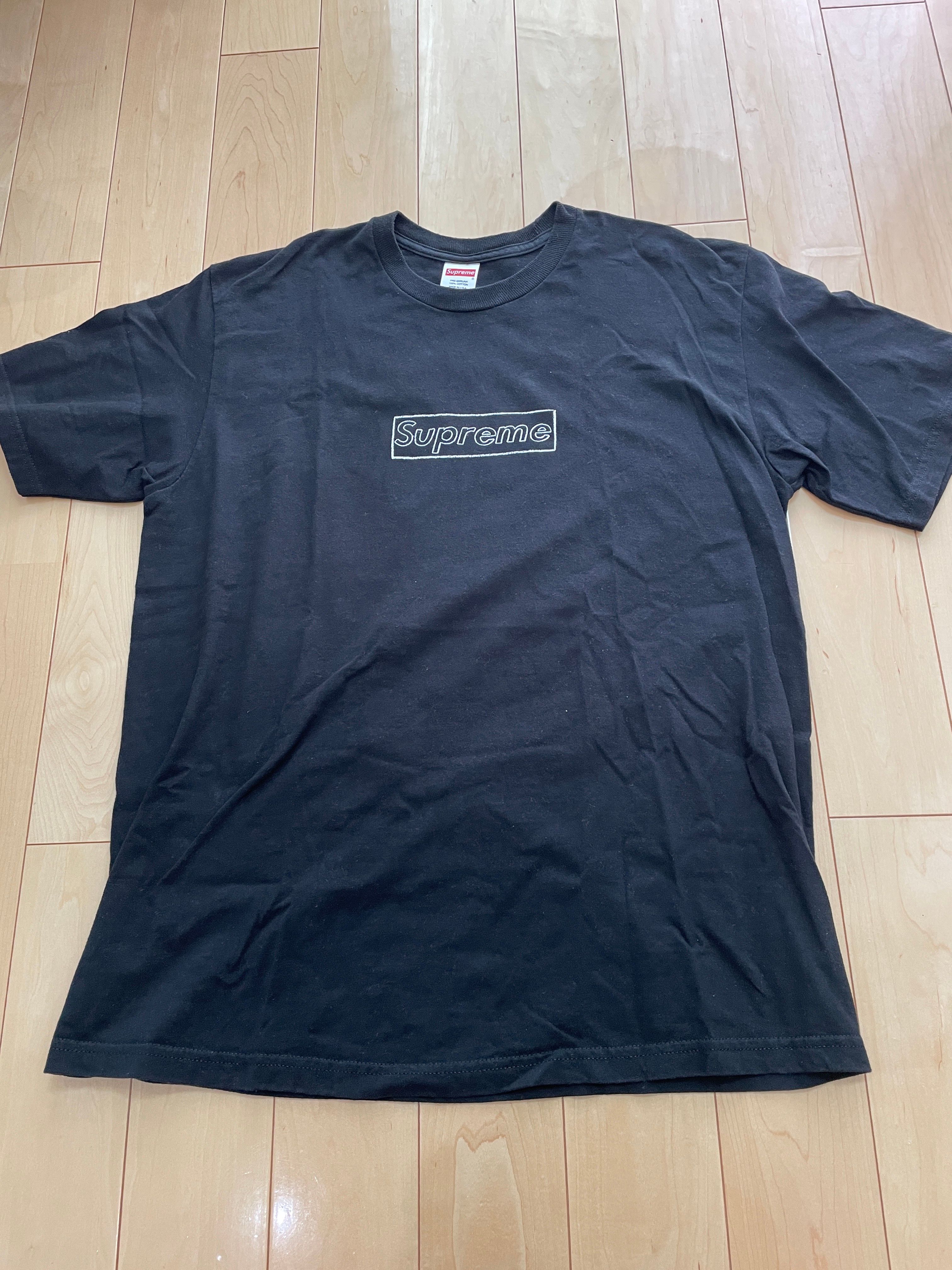 Supreme KAWS Chalk Logo Tee "Black"