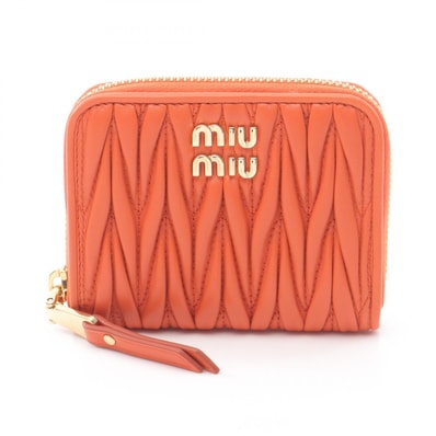 ミュウ ミュウ Miu Miu MATELASSE'MIU マテラッセ コインケース 財布 レザー レディース オレンジ系 5MM268AFPPF0049 【新品】