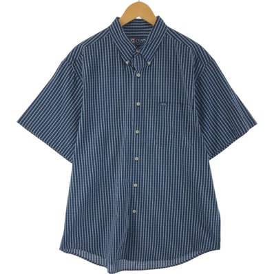 古着 90年代 ラルフローレン Ralph Lauren CHAPS チャップス 半袖 ボタンダウン チェックシャツ メンズL相当 ヴィンテージ/eaa539181