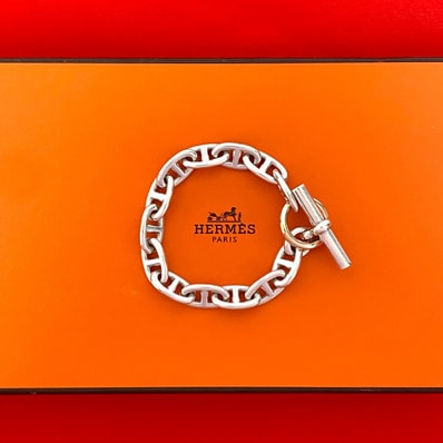 HERMES エルメス シェーヌダンクル GM 13コマ マルジェラ期 シルバー925 K18ピンクゴールド ブレスレット シルバー
24015