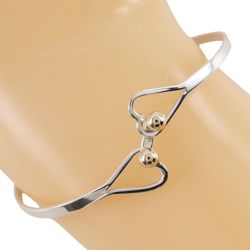 ティファニー フック&アイ ダブルハート レディースバングル
