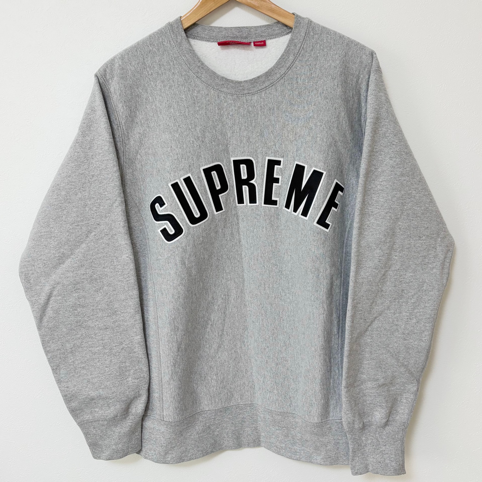 Supreme Arc Logo Crewneck "Heather Grey"