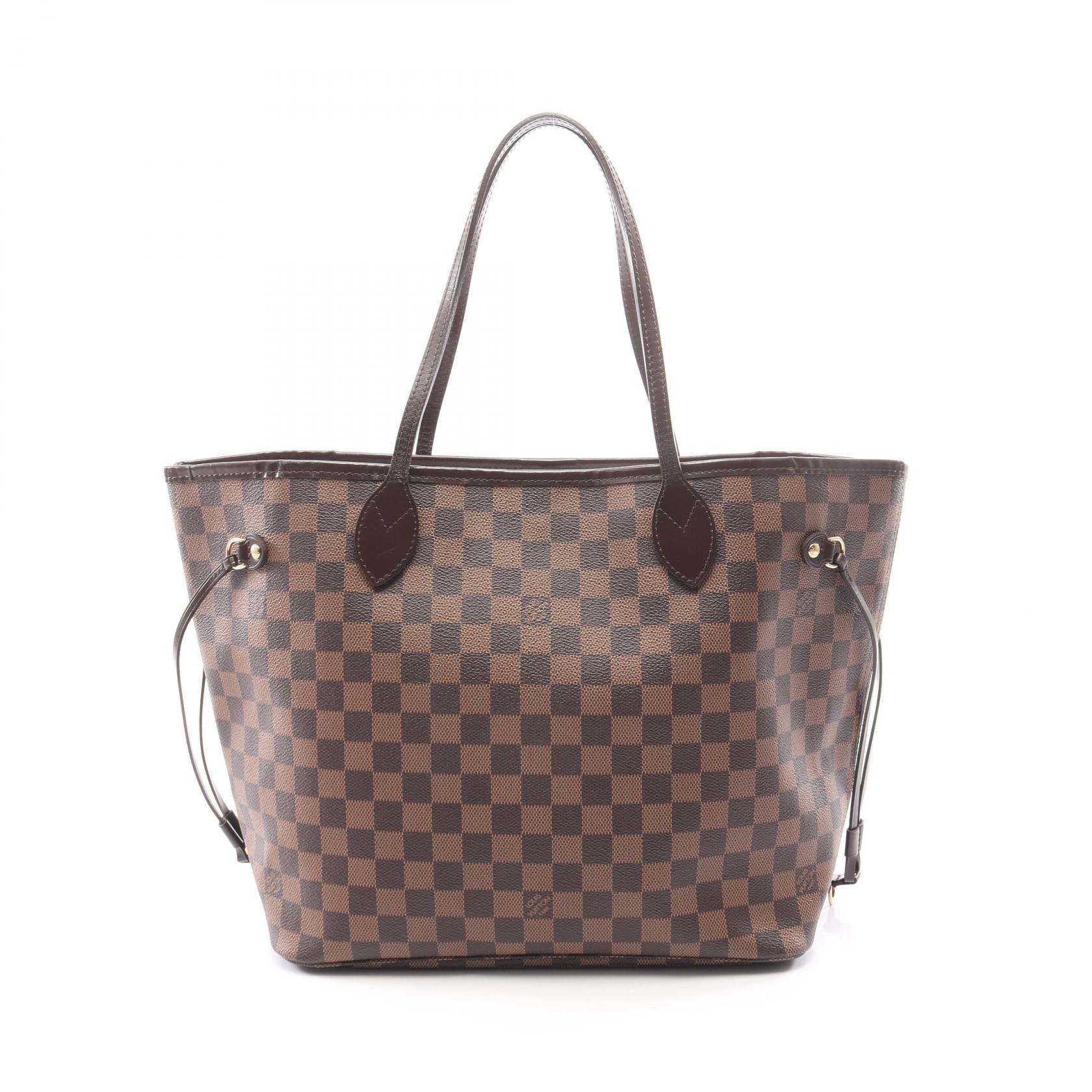 ルイ・ヴィトン LOUIS VUITTON ネヴァーフルMM トートバッグ バッグ PVCコーティングキャンバス レザー ダミエ エベヌ レディース ブラウン系 N51105 【中古】