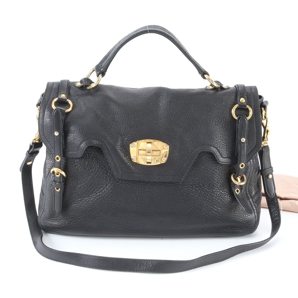 ■極美品 ミュウミュウ ショルダーバッグ レザー